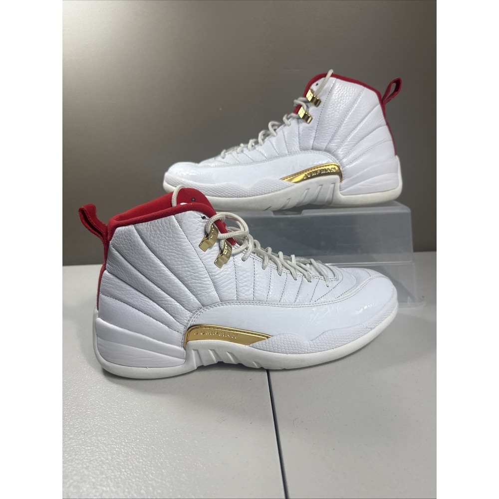 Nike Air Jordan 12 Retro FIBA White Red 130690-107 Men US 9.5 Chinese NY Jumpman
